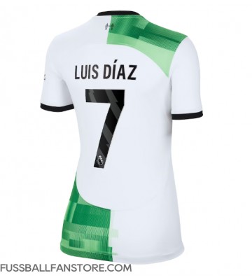 Liverpool Luis Diaz #7 Replik Auswärtstrikot Damen 2023-24 Kurzarm